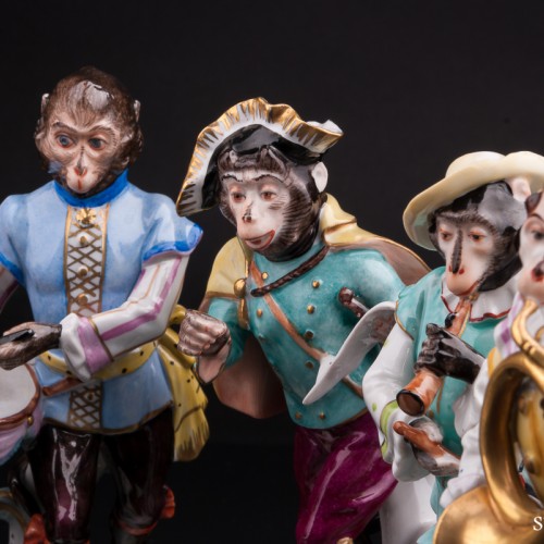 Обезьяний оркестр, 7 фигур, Volkstedt, Германия, сер. 20 в