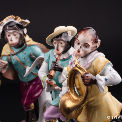 Обезьяний оркестр, 7 фигур, Volkstedt, Германия, сер. 20 в