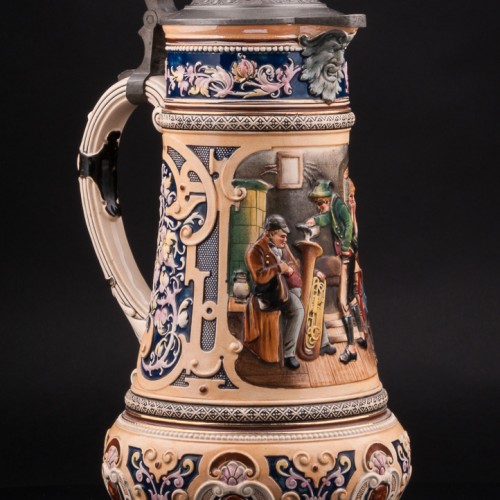 Кувшин Сцена в таверне, 3,5л, Marzi & Remy, Германия, 1890-94 гг