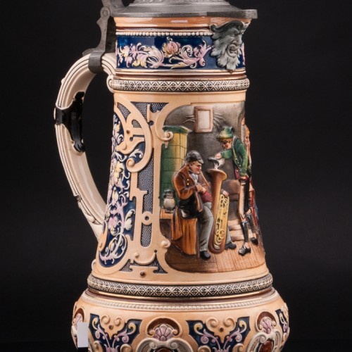 Кувшин Сцена в таверне, 3,5л, Marzi & Remy, Германия, 1890-94 гг