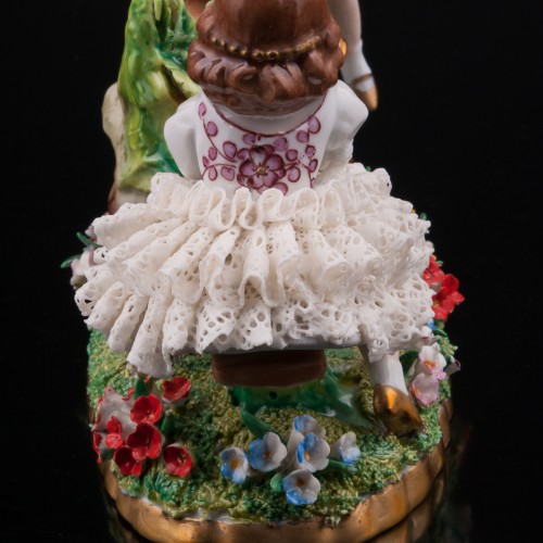 Девочки на качелях, кружевная, Sitzendorf, Германия, до 1990 г