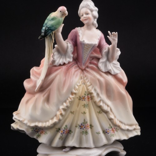 Девушка с попугаем, Karl Ens, Германия, 1920-30 гг