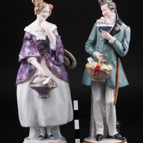 Романтическая пара с письмами и цветами, Karl Ens, Германия, 1930-40 гг