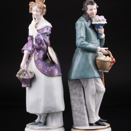 Романтическая пара с письмами и цветами, Karl Ens, Германия, 1930-40 гг