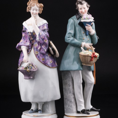 Романтическая пара с письмами и цветами, Karl Ens, Германия, 1930-40 гг