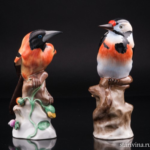 Пестрый дятел, Herend, Венгрия, нач. 20 в