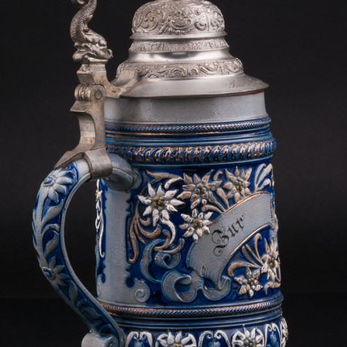 Альпийские мотивы, кружка 1л, Marzi & Remy, Германия, 1905 г