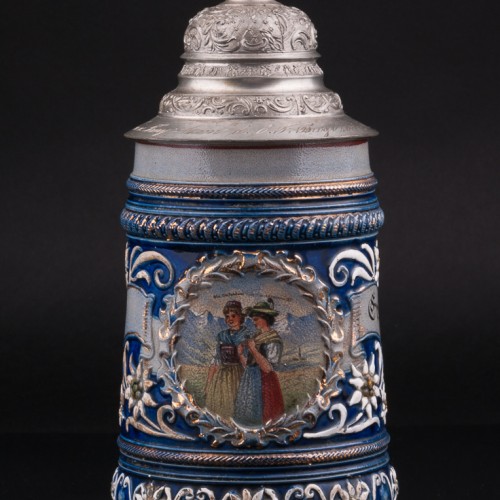 Альпийские мотивы, кружка 1л, Marzi & Remy, Германия, 1905 г