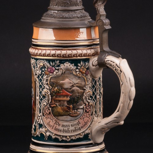 В гостинной, кружка 0,5л, Albert Jacob Thewalt, Германия, 1900 гг