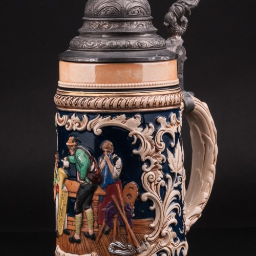 Сцена в таверне, кружка 1л, Marzi & Remy, Германия, 1900 гг