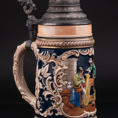 Сцена в таверне, кружка 1л, Marzi & Remy, Германия, 1900 гг