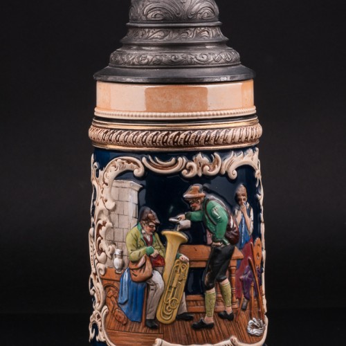 Сцена в таверне, кружка 1л, Marzi & Remy, Германия, 1900 гг