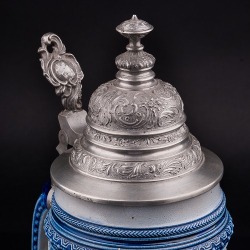 Охотники в таверне, кружка 1л, Marzi & Remy, Германия, 1889 г