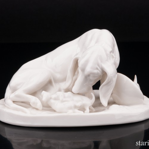 Такса со щенками, Nymphenburg, Германия, кон. 19 - нач. 20 вв