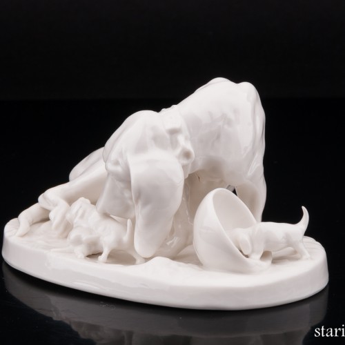 Такса со щенками, Nymphenburg, Германия, кон. 19 - нач. 20 вв