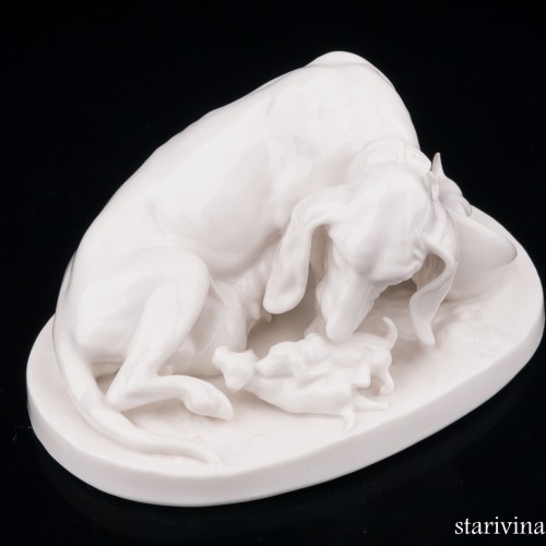 Такса со щенками, Nymphenburg, Германия, кон. 19 - нач. 20 вв