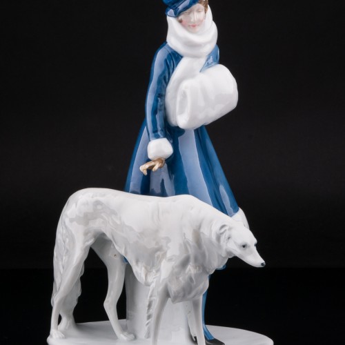 Дама с борзой, Fraureuth, Германия, 1910-20 гг