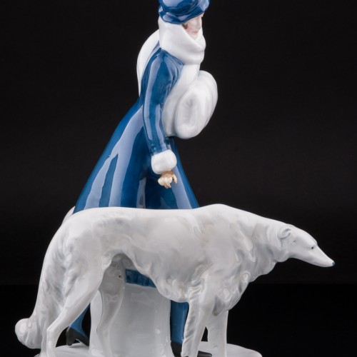 Дама с борзой, Fraureuth, Германия, 1910-20 гг