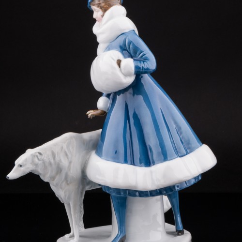 Дама с борзой, Fraureuth, Германия, 1910-20 гг