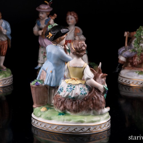 Времена года, 4 статуэтки, Carl Thieme, Германия, вт. пол. 20 в