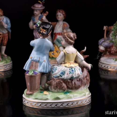 Времена года, 4 статуэтки, Carl Thieme, Германия, вт. пол. 20 в