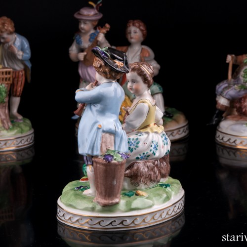 Времена года, 4 статуэтки, Carl Thieme, Германия, вт. пол. 20 в