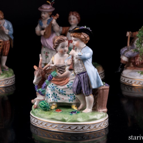 Времена года, 4 статуэтки, Carl Thieme, Германия, вт. пол. 20 в