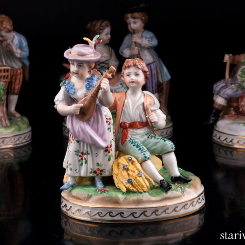 Времена года, 4 статуэтки, Carl Thieme, Германия, вт. пол. 20 в