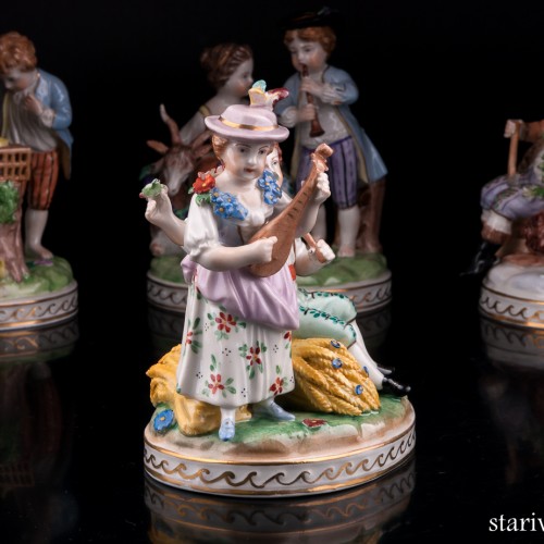 Времена года, 4 статуэтки, Carl Thieme, Германия, вт. пол. 20 в