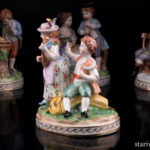 Времена года, 4 статуэтки, Carl Thieme, Германия, вт. пол. 20 в