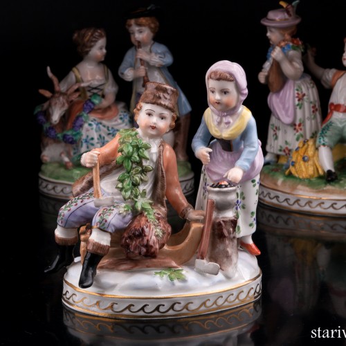 Времена года, 4 статуэтки, Carl Thieme, Германия, вт. пол. 20 в