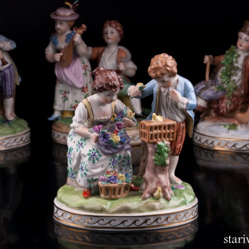 Времена года, 4 статуэтки, Carl Thieme, Германия, вт. пол. 20 в