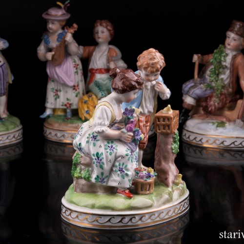 Времена года, 4 статуэтки, Carl Thieme, Германия, вт. пол. 20 в