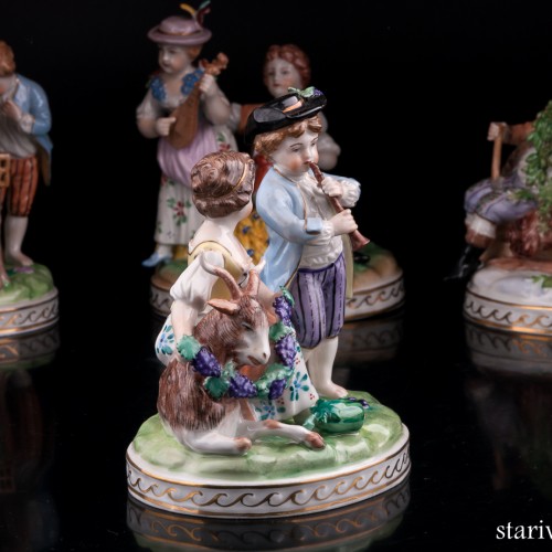 Времена года, 4 статуэтки, Carl Thieme, Германия, вт. пол. 20 в