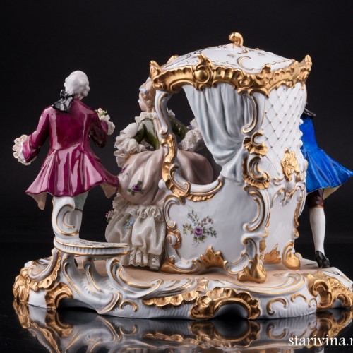 Сценка у портшеза, кружевная, Дрезден, Германия, 1960 гг