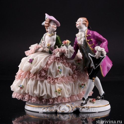 Галантная пара, кружевная, Unterweissbach, Германия, 1960 гг