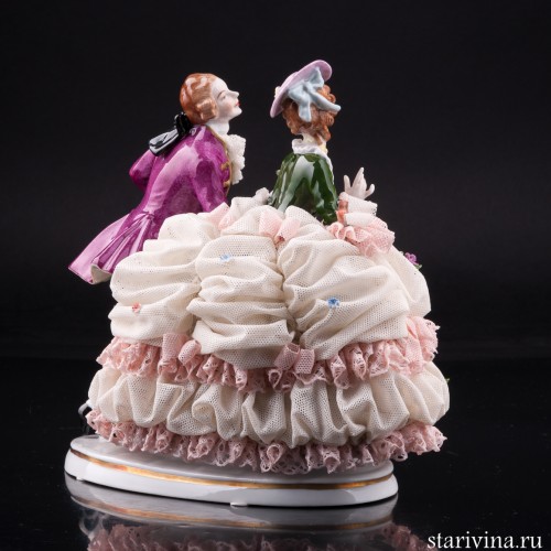 Галантная пара, кружевная, Unterweissbach, Германия, 1960 гг