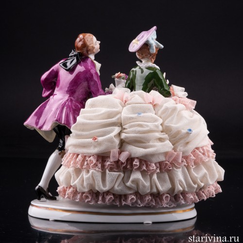 Галантная пара, кружевная, Unterweissbach, Германия, 1960 гг