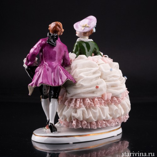 Галантная пара, кружевная, Unterweissbach, Германия, 1960 гг