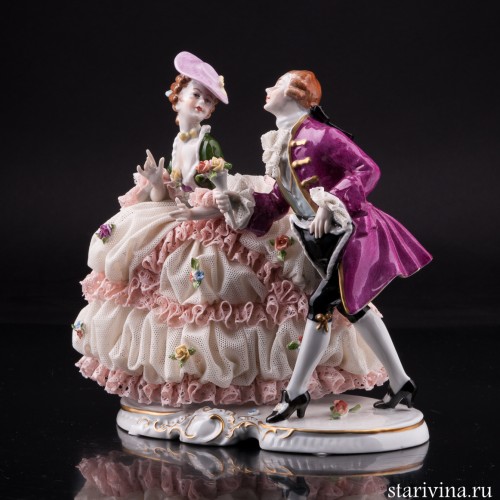Галантная пара, кружевная, Unterweissbach, Германия, 1960 гг