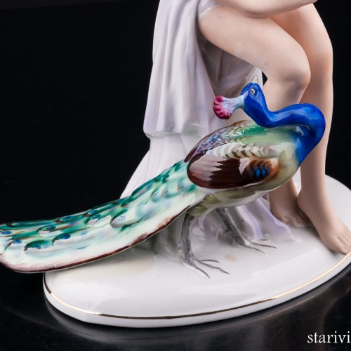 Обнаженная с павлином, Fasold & Stauch, Германия, пер. пол. 20 в