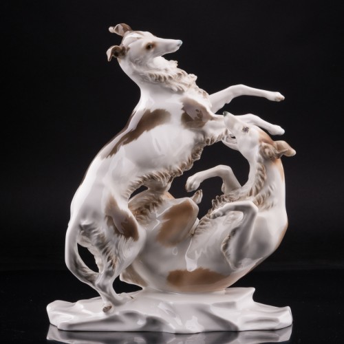 Играющие борзые, Hutschenreuther, Германия, 1925-39 гг