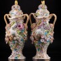 Две вазы с цветочным орнаментом и крышками, Coalport, Великобритания, нач. 20 в