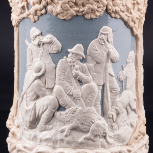 Старинная пивная кружка Охотники, 1 л, Villeroy & Boch, Германия, 1913 г.