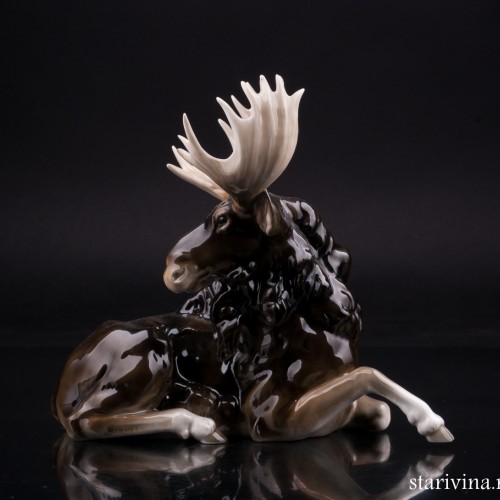 Лежащий лось, Hutschenreuther, Германия, 1938-55 гг