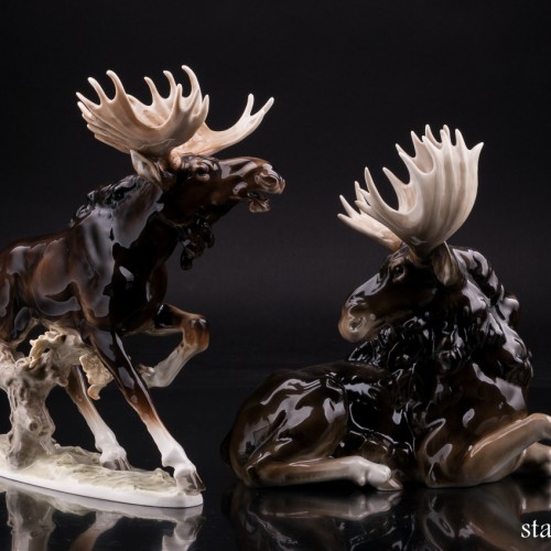 Лежащий лось, Hutschenreuther, Германия, 1938-55 гг