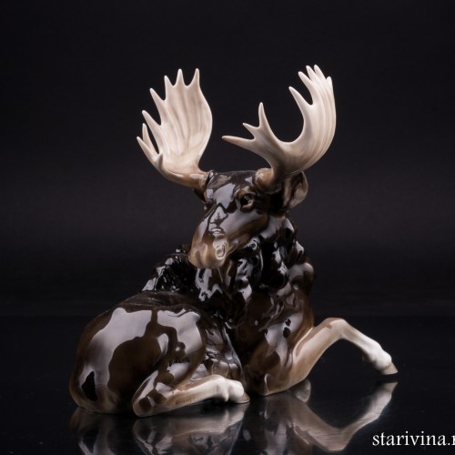 Лежащий лось, Hutschenreuther, Германия, 1938-55 гг