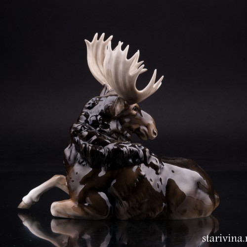 Лежащий лось, Hutschenreuther, Германия, 1938-55 гг