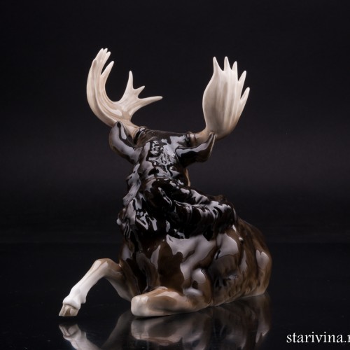 Лежащий лось, Hutschenreuther, Германия, 1938-55 гг