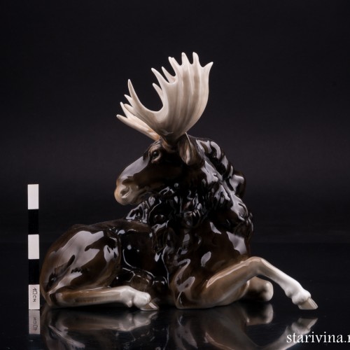 Лежащий лось, Hutschenreuther, Германия, 1938-55 гг